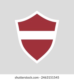Latvia Flag in Shield Shape Frame
