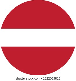 Latvia  flag. Simple vector round Latvia  flag