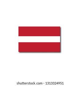 Latvia flag. Simple vector Latvia  flag  with shadow