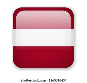 Latvia Flag. Square bright Icon. Vector Illustration
