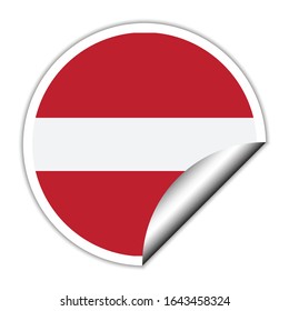 Latvia  flag . sticher round  flag of Latvia  - vector 