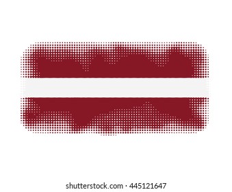 Latvia flag symbol halftone vector background illustration