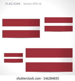 Latvia flag template | vector symbol design | color white and red | icon set