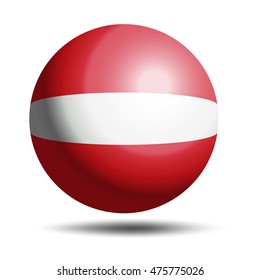Latvia flag texture on ball on isolated background