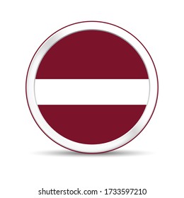 Lettland Flaggenvektor in Schaltflächentechnik. Eps 10 Vektor-Abbildung.