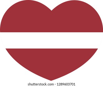 Latvia flag vector icon. flag. Heart vector. sticker. eps10