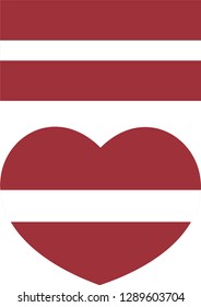 Latvia flag vector icon. flag. Heart vector. sticker. eps10