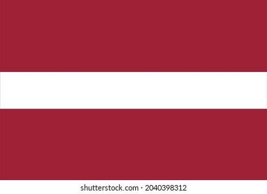 Icono del vector de bandera de Letonia en color oficial y proporción correcta