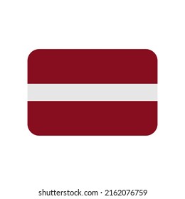 Icono del vector de bandera de Letonia en fondo blanco