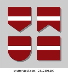 Latvia Flag Vector Illustration in High Resolution – Multiple Shapes on Grey Background, Editable and Scalable EPS File – Flat Design Icon or Symbol for Graphic Elements