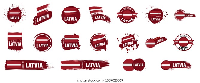 Latvia flag, vector illustration on a white background