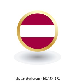 Latvia Flag Vector Round Icon, can be used for independence or other events