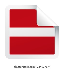 Latvia Flag Vector Square Corner Paper Icon - Illustration