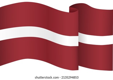 Onda de bandera de Letonia aislada en fondo png o transparente,Symbol Latvia,plantilla para banner,tarjeta,publicidad ,promoción y afiches de país de correspondencia comercial, ilustración vectorial