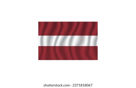 Latvia flag waving vector illustration Flag icon Standard color Standard size A rectangular flag Computer illustration Digital illustration.