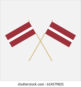 Latvia; Latvia Flags. Vector illustration.