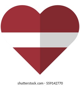 Latvia flat heart flag