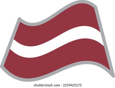 Latvia fluttering national flag illustration vector material