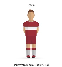 Latvia football player. Soccer uniform. Vector illustration.