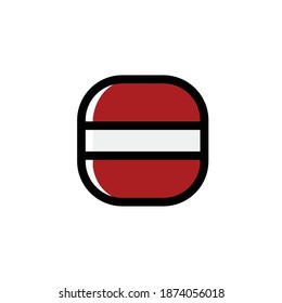 Latvia Icon, National Flag Square Symbol.