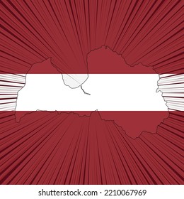 Latvia Independence Day Map Design