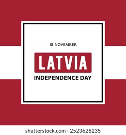 Día de la Independencia de Letonia, diseño de Vector para tarjeta de felicitación, cartel o Anuncio. Texto Día de la Independencia de Letonia, 18 de noviembre sobre el fondo de la bandera letona.