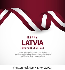 Latvia Independence day vector template. Latvia ribbon flag for celebration. 