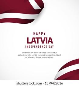 Latvia Independence day vector template. Latvia ribbon flag for celebration. 