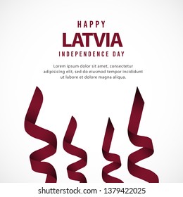 Latvia Independence day vector template. Latvia ribbon flag for celebration. 