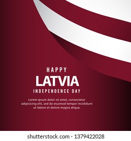 Latvia Independence day vector template. Latvia ribbon flag for celebration. 