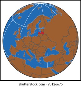 Latvia Locate Map