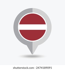 Latvia Location Pin Icon Vector Illustration