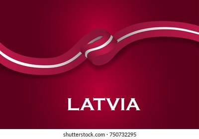 Latvia luxury style flag ribbon classic style. Vector Illustration