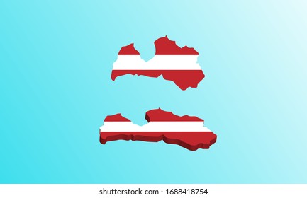 latvia map 3D icon vector illustration.