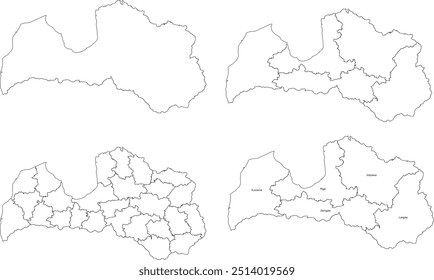 LATVIA MAP with its administrative divisions and regions