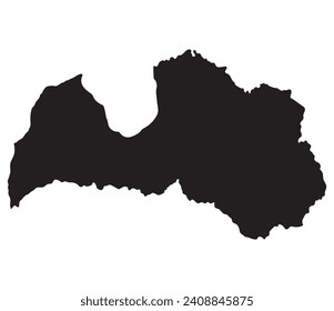 Latvia map. Map of Latvia in black color