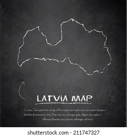 Latvia map blackboard chalkboard vector
