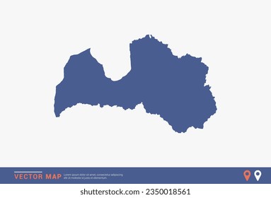 Latvia Map - blue abstract style isolated on white background for infographic, design vector.