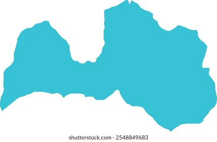 Latvia MAP in Blue, Country Map, Latvia, Border Map, Border line of Latvia, Geographic Map