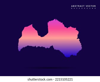 Latvia map of Colorful gradient style vector Illustration.
