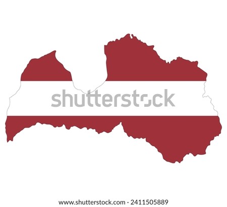 Latvia map. Map of Latvia with Latvia flag