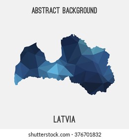 Latvia map in geometric polygonal style.Abstract tessellation,modern design background. Vector illustration EPS8