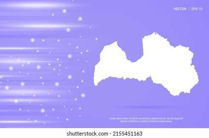 Latvia map isolated on purple background. Vector Illustration.