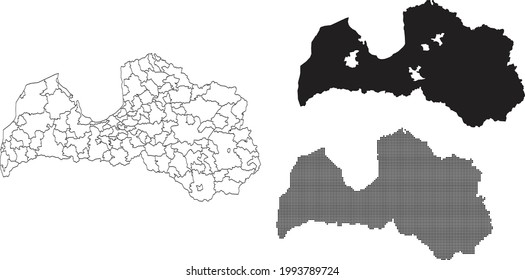 Latvia map isolated on a white background.