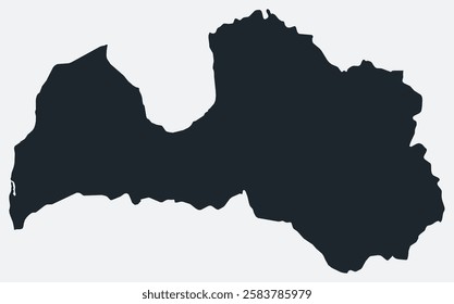 Latvia map. Just a simple border map. Shape of the country. Flat blank Latvia outline. Vector boundary illustration.