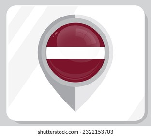 Latvia Map Location Flag Icon