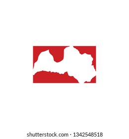 latvia map logo icon vector symbol 