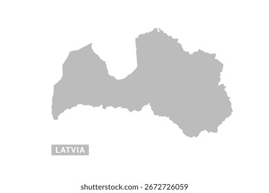 Latvia map - Minimal Flat Vector Illustration in Black and Gray, Isolated on White Background, Ideal for Infographics, Educational Use, Reports, and Presentations.