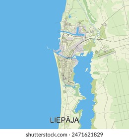 Liepāja, Latvia map poster art