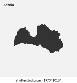 Latvia map silhouette. Vector illustration.